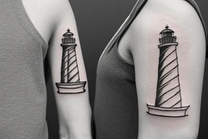lighthouse  neck small tattoo idea