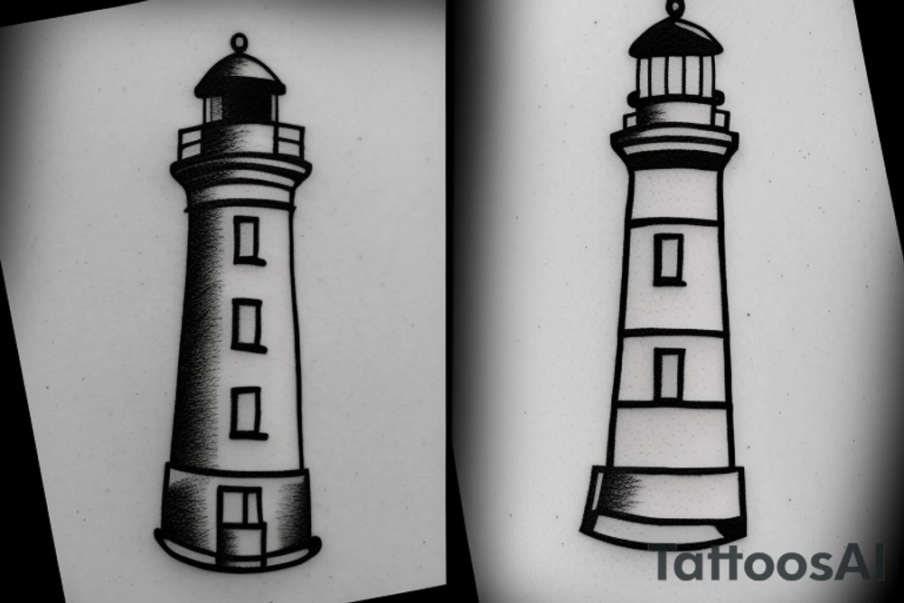 lighthouse  neck small tattoo idea