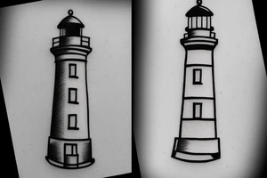 lighthouse  neck small tattoo idea