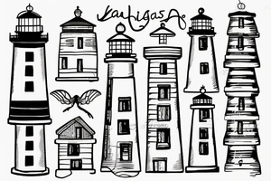 lighthouse  neck small tattoo idea