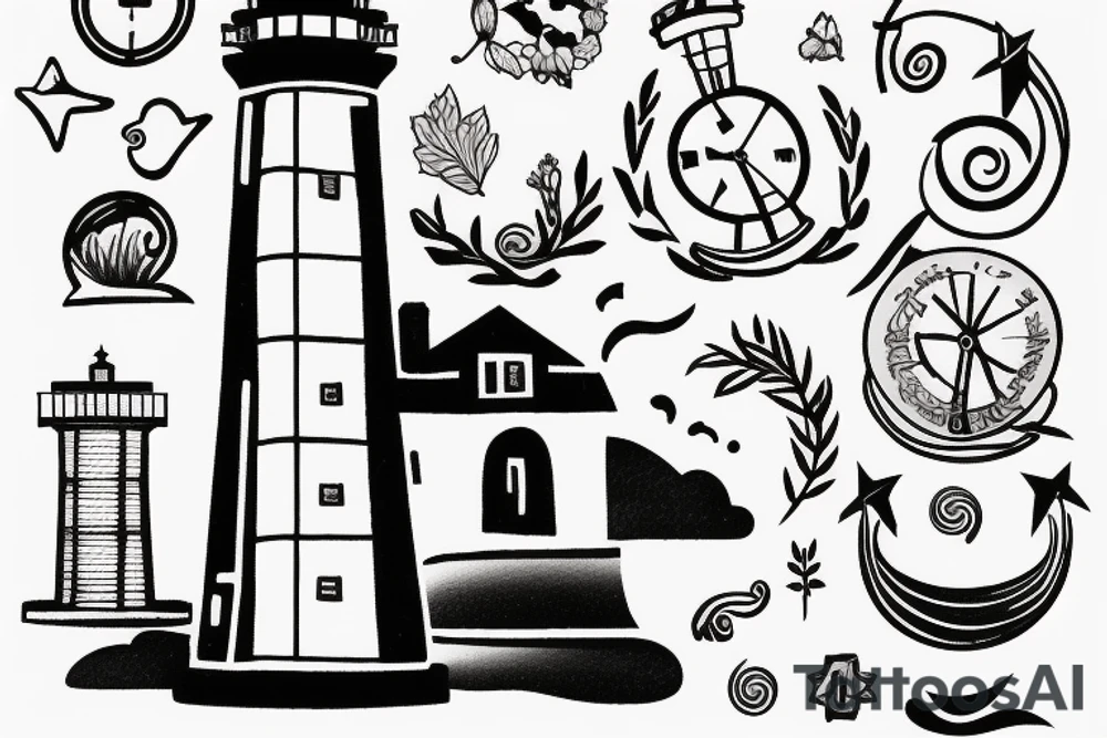 lighthouse  neck small tattoo idea