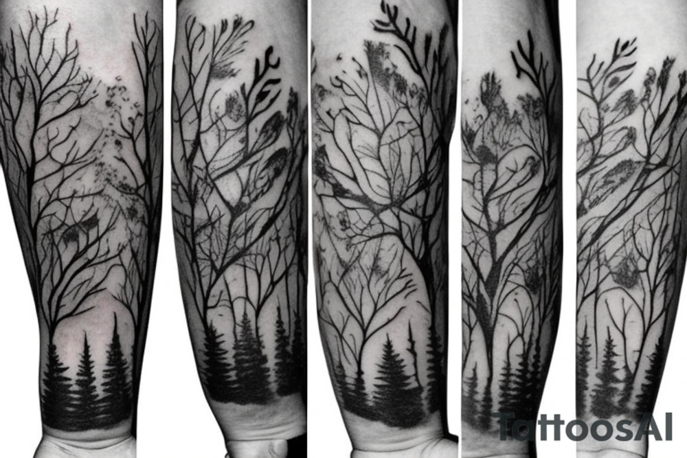 forest arm tattoo idea