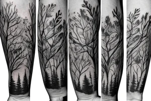 forest arm tattoo idea