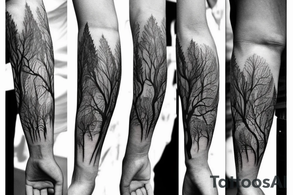 forest arm tattoo idea