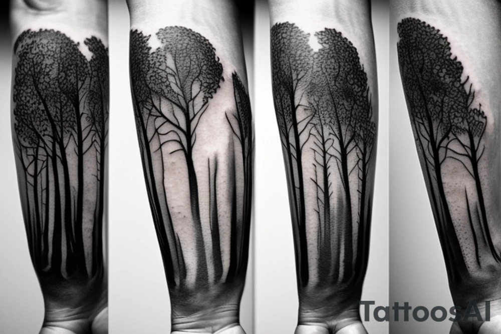 forest arm tattoo idea