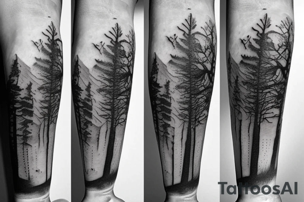 forest arm tattoo idea