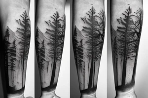 forest arm tattoo idea