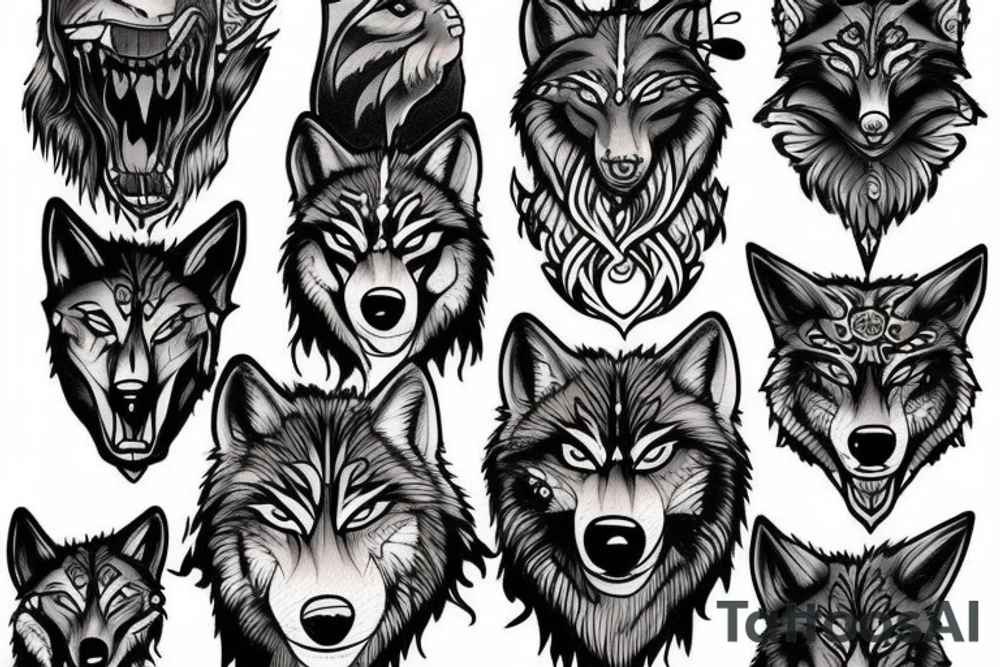A wolfs head tattoo idea