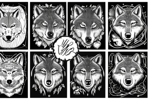 A wolfs head fazing into a forest tattoo idea