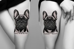 french bulldog with script arhat says Winnie tattoo idea