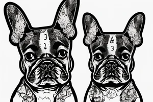 french bulldog with script arhat says Winnie tattoo idea
