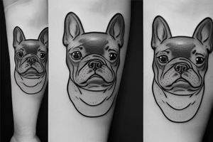 french bulldog with script that says Winnie tattoo idea