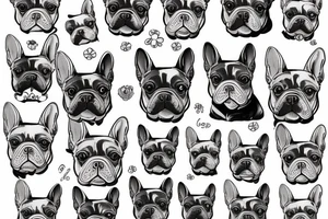 french bulldog with flowers tattoo idea