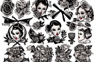 traditional style pinup girl tattoo idea