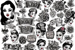 traditional style pinup girl tattoo idea