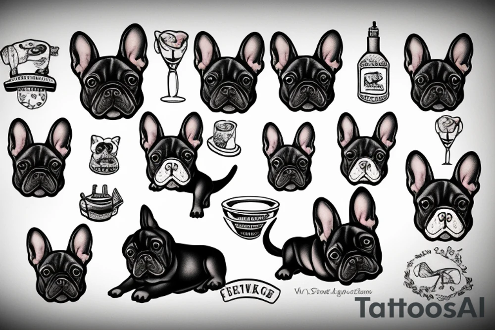 french bulldog puppy tattoo idea