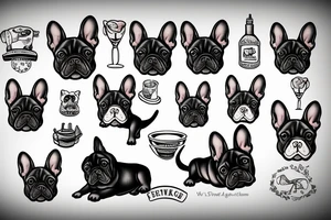 french bulldog puppy tattoo idea