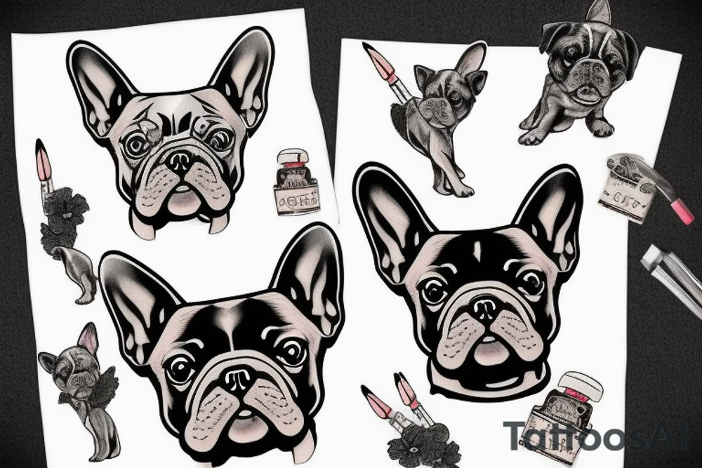 french bulldog puppy tattoo idea