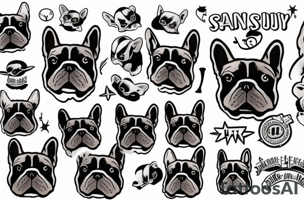 french bulldog flash tattoo tattoo idea
