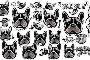 french bulldog flash tattoo tattoo idea