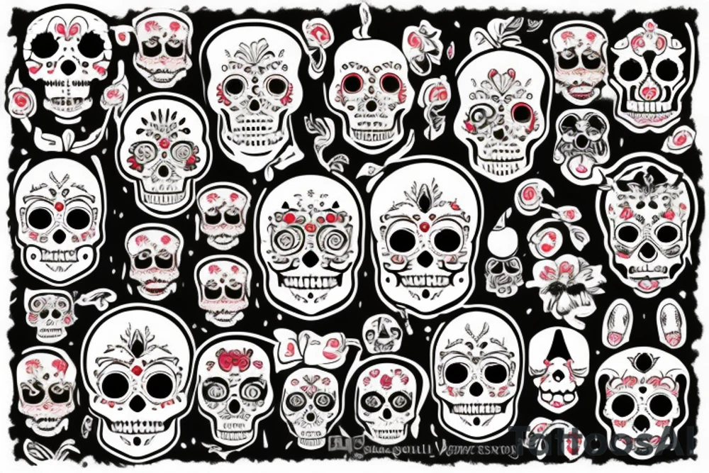 french bulldog sugar skull tattoo idea