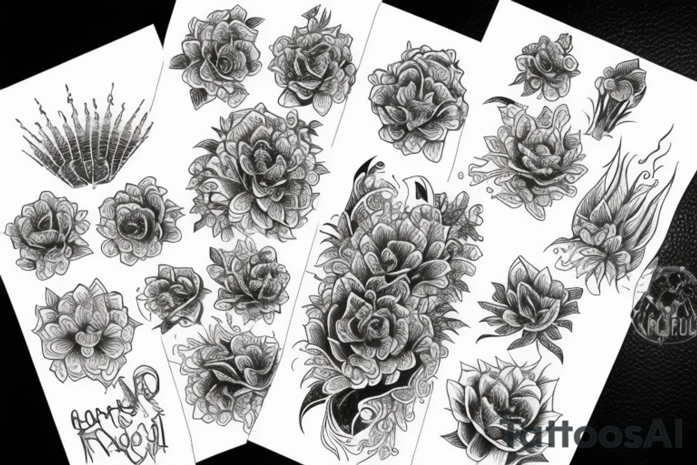 Firecracker and florals tattoo idea