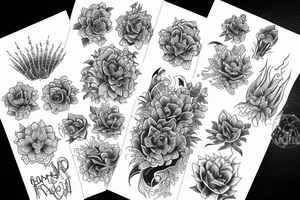 Firecracker and florals tattoo idea