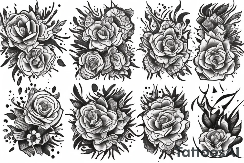 Firecracker and florals tattoo idea