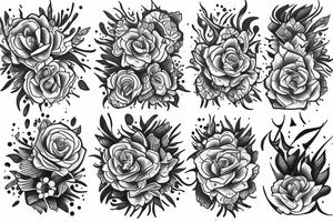 Firecracker and florals tattoo idea