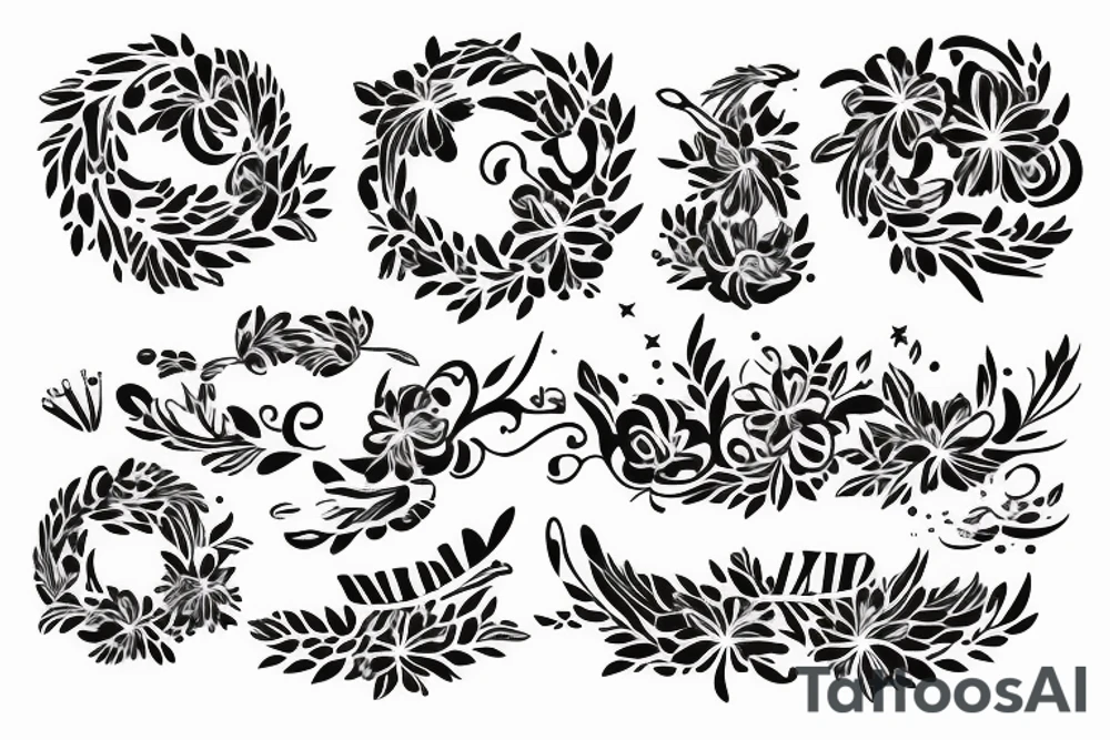 Firework floral band tattoo idea