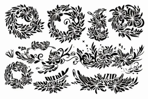 Firework floral band tattoo idea