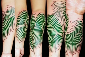 Indoor plant sketch armband using monstera, bird of paradise tattoo idea