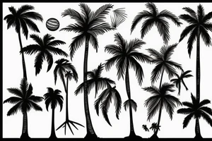 Florida Palm tree with themes of golf and Chicago tattoo idea