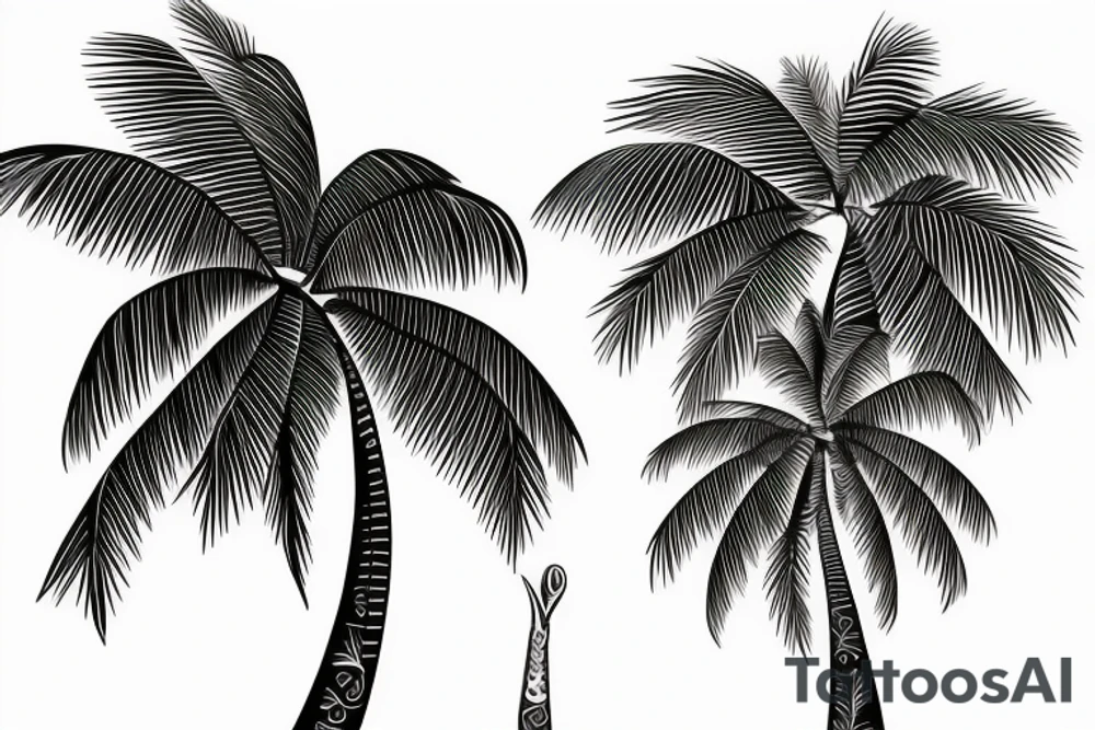 Florida Palm tree with themes of golf and Chicago tattoo idea