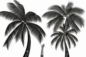 Florida Palm tree with themes of golf and Chicago tattoo idea