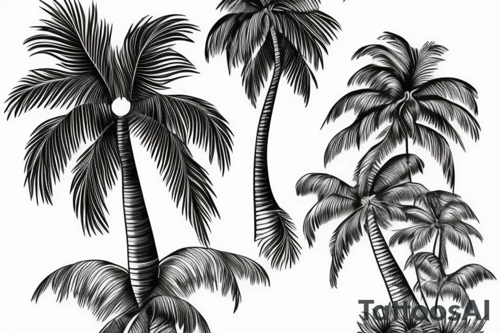 Florida Palm tree flow with themes of golf tattoo idea