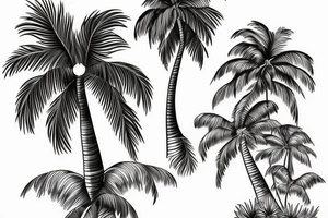 Florida Palm tree flow with themes of golf tattoo idea