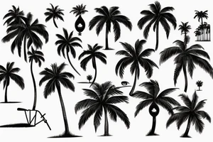 Florida Palm tree flow with themes of golf tattoo idea