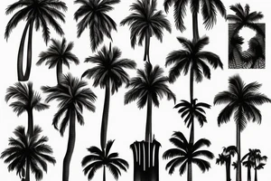 Florida Palm tree flow with themes of golf tattoo idea