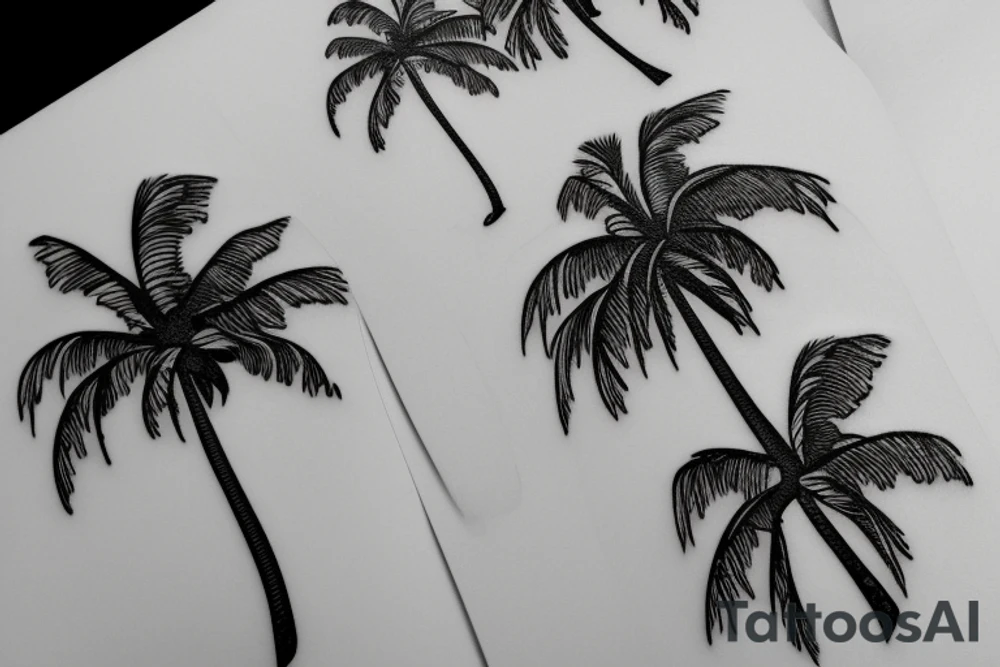 Florida Palm tree flow with themes of golf tattoo idea