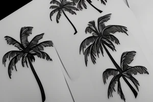 Florida Palm tree flow with themes of golf tattoo idea