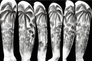 Florida Palm tree flow with themes of golf tattoo idea