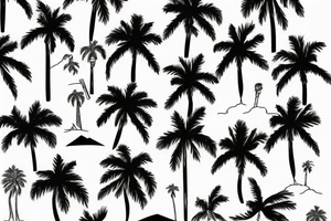 Florida Palm tree flow with themes of golf tattoo idea
