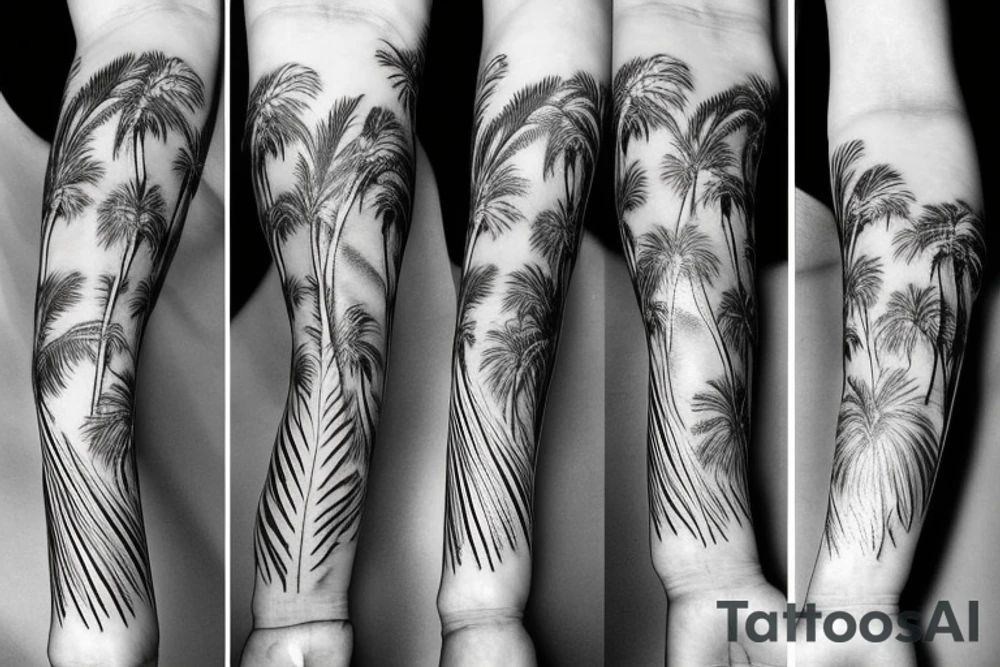 Palm tree flow creative simple tattoo idea