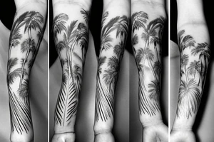 Palm tree flow creative simple tattoo idea