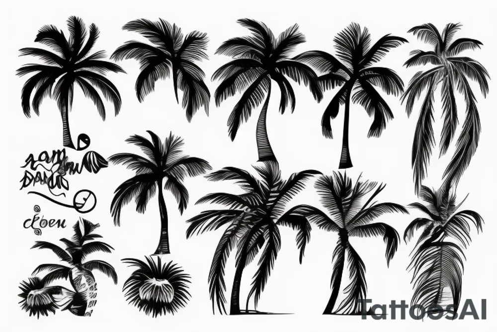 Palm tree flow creative simple tattoo idea