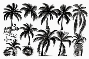 Palm tree flow creative simple tattoo idea