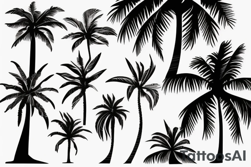 Palm tree flow creative simple tattoo idea
