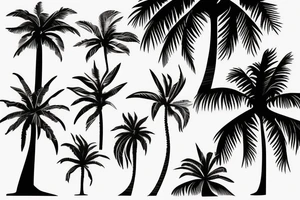 Palm tree flow creative simple tattoo idea