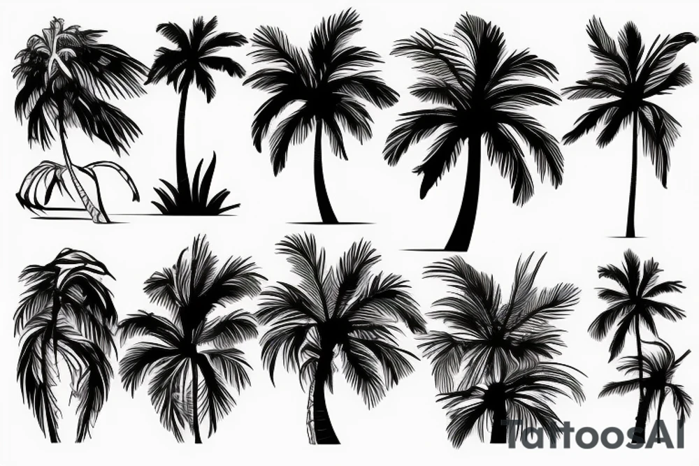 Palm tree flow creative simple tattoo idea